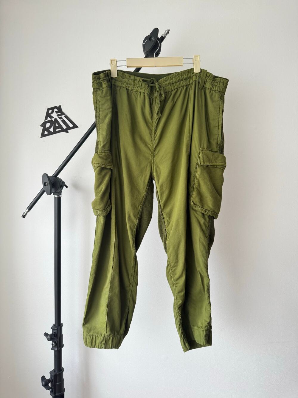 Haider Ackermann Utility Cargo Linen Pants Olive Green